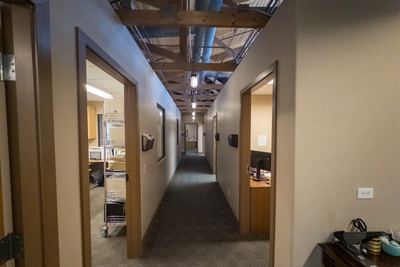 Private offices off the corporate corridor